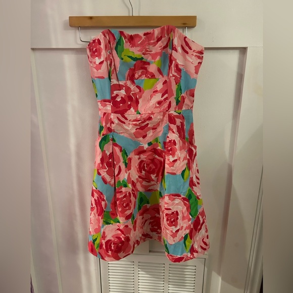 Lilly Pulitzer strapless First Impressions Blossom Dress size 0 - Picture 2 of 6